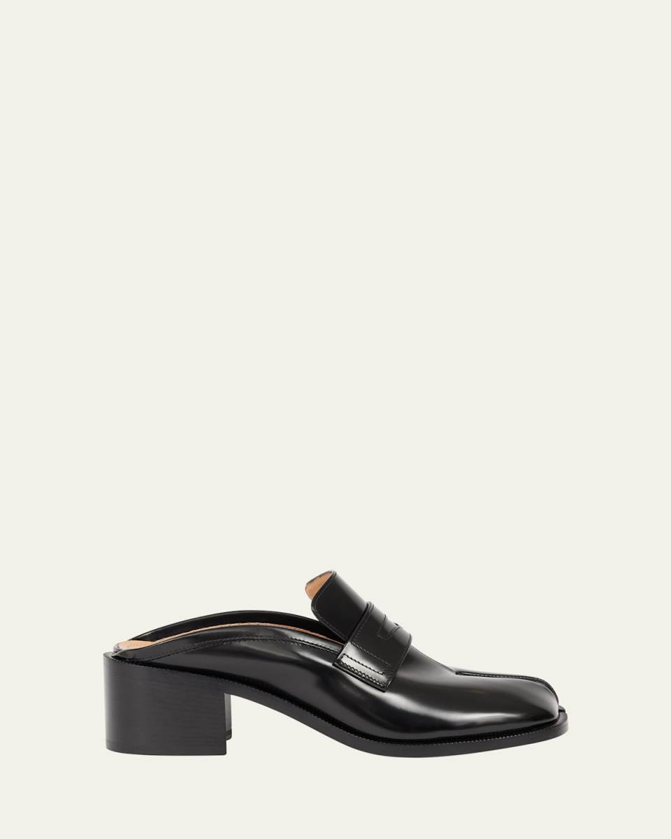 Tabi Leather City Split-Toe Loafer Mules